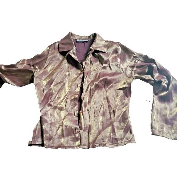 Vintage Gold Metallic Shirt Componix Sz M - Picture 1 of 3